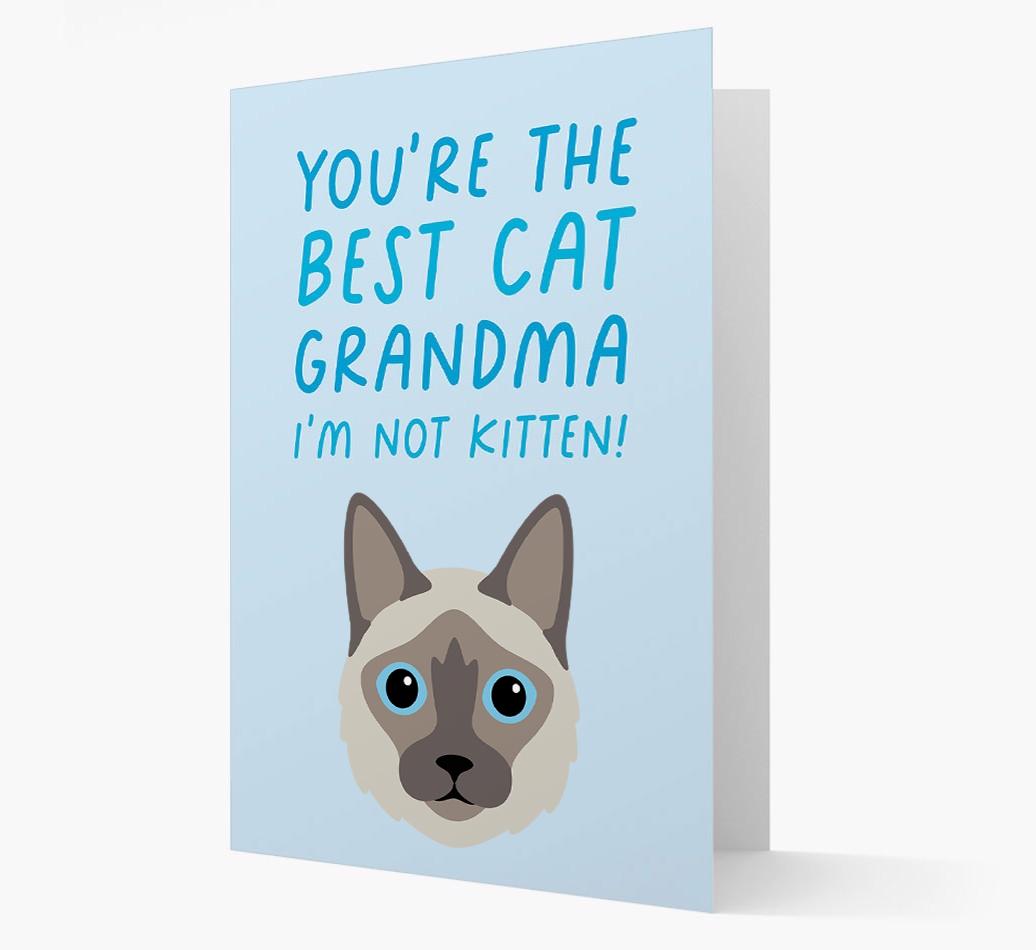 'Best Cat Grandma' - Personalized {breedCommonName} Card