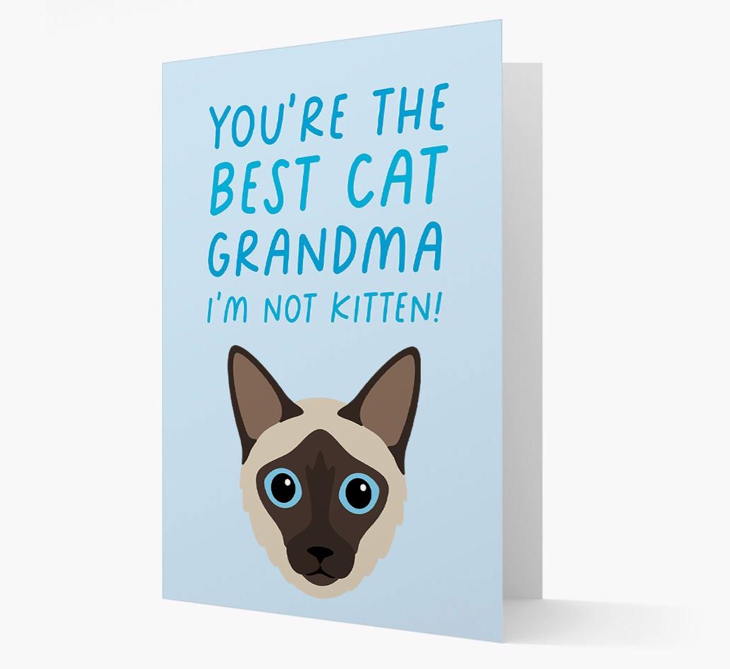 'Best Cat Grandma' - Personalized {breedCommonName} Card