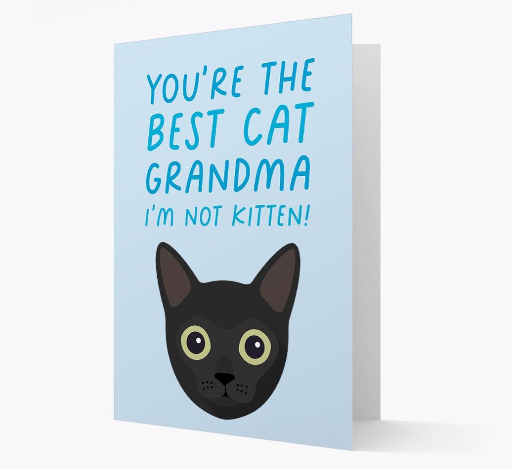 'Best Cat Grandma' - Personalized {breedCommonName} Card