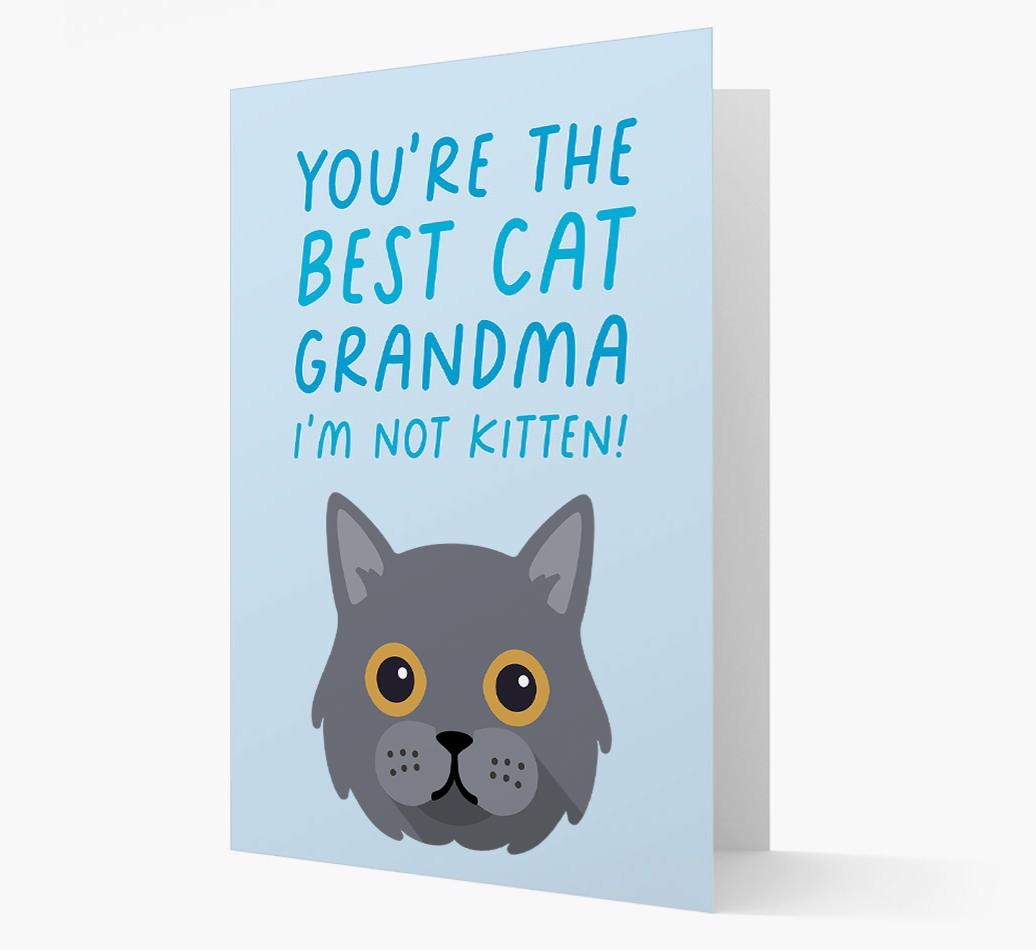 'Best Cat Grandma' - Personalized {breedCommonName} Card