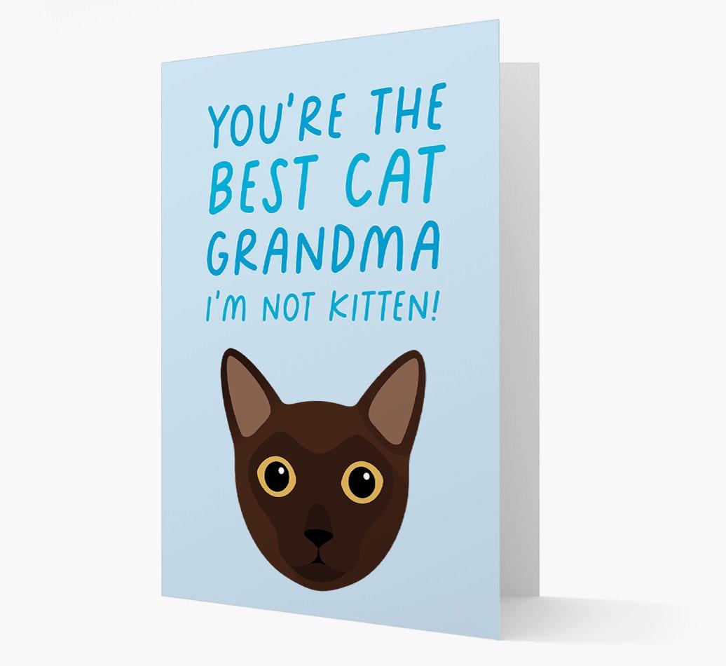 'Best Cat Grandma' - Personalized {breedCommonName} Card