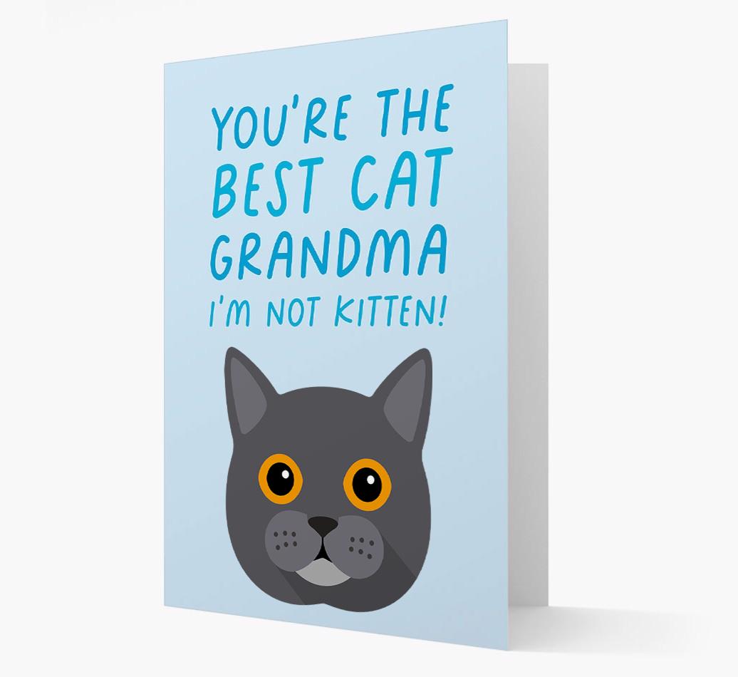'Best Cat Grandma' - Personalized {breedCommonName} Card