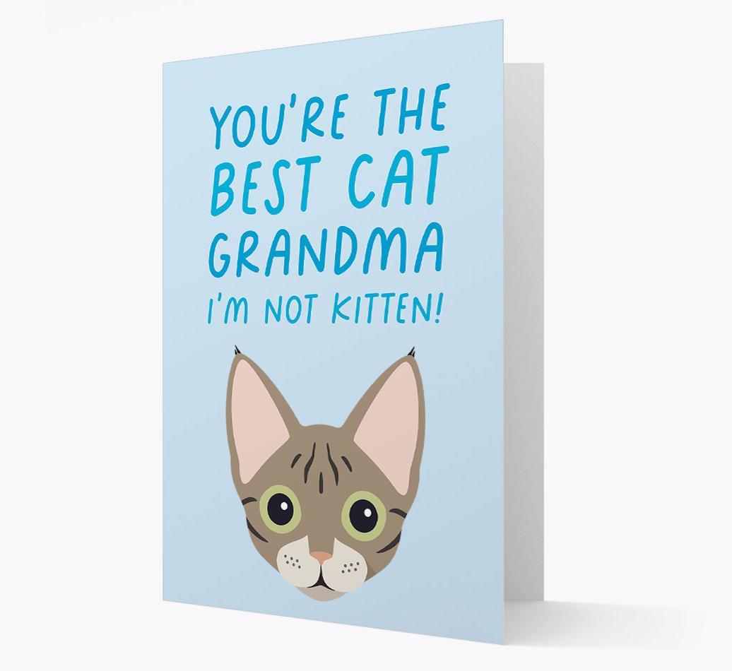 'Best Cat Grandma' - Personalized {breedCommonName} Card