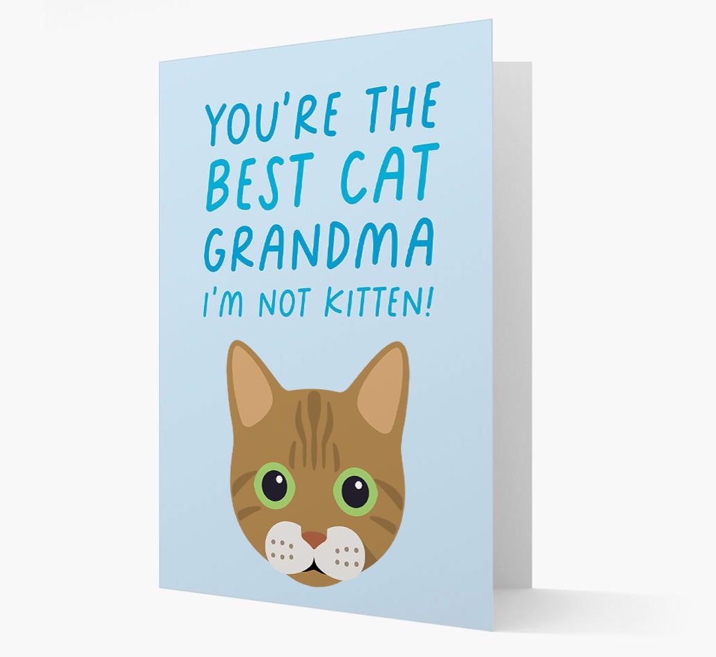 'Best Cat Grandma' - Personalized {breedCommonName} Card