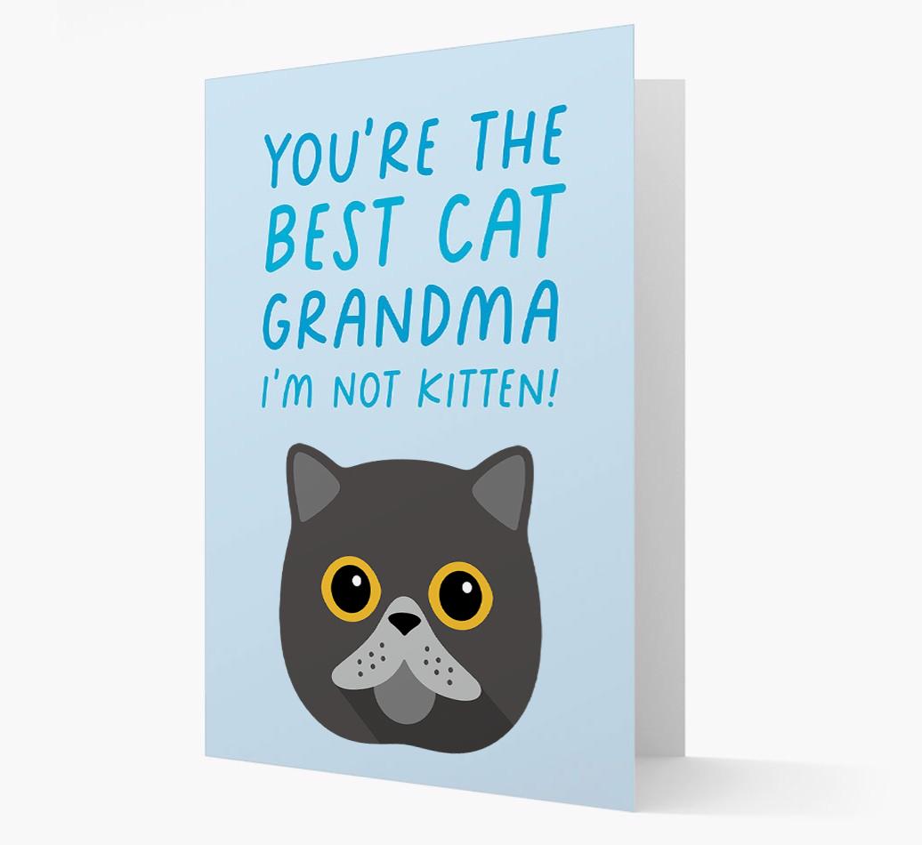 'Best Cat Grandma' - Personalized {breedCommonName} Card