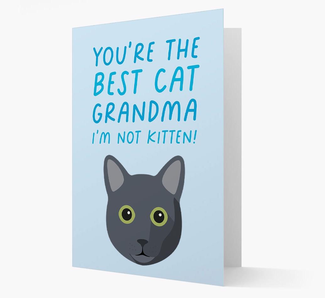 'Best Cat Grandma' - Personalized {breedCommonName} Card