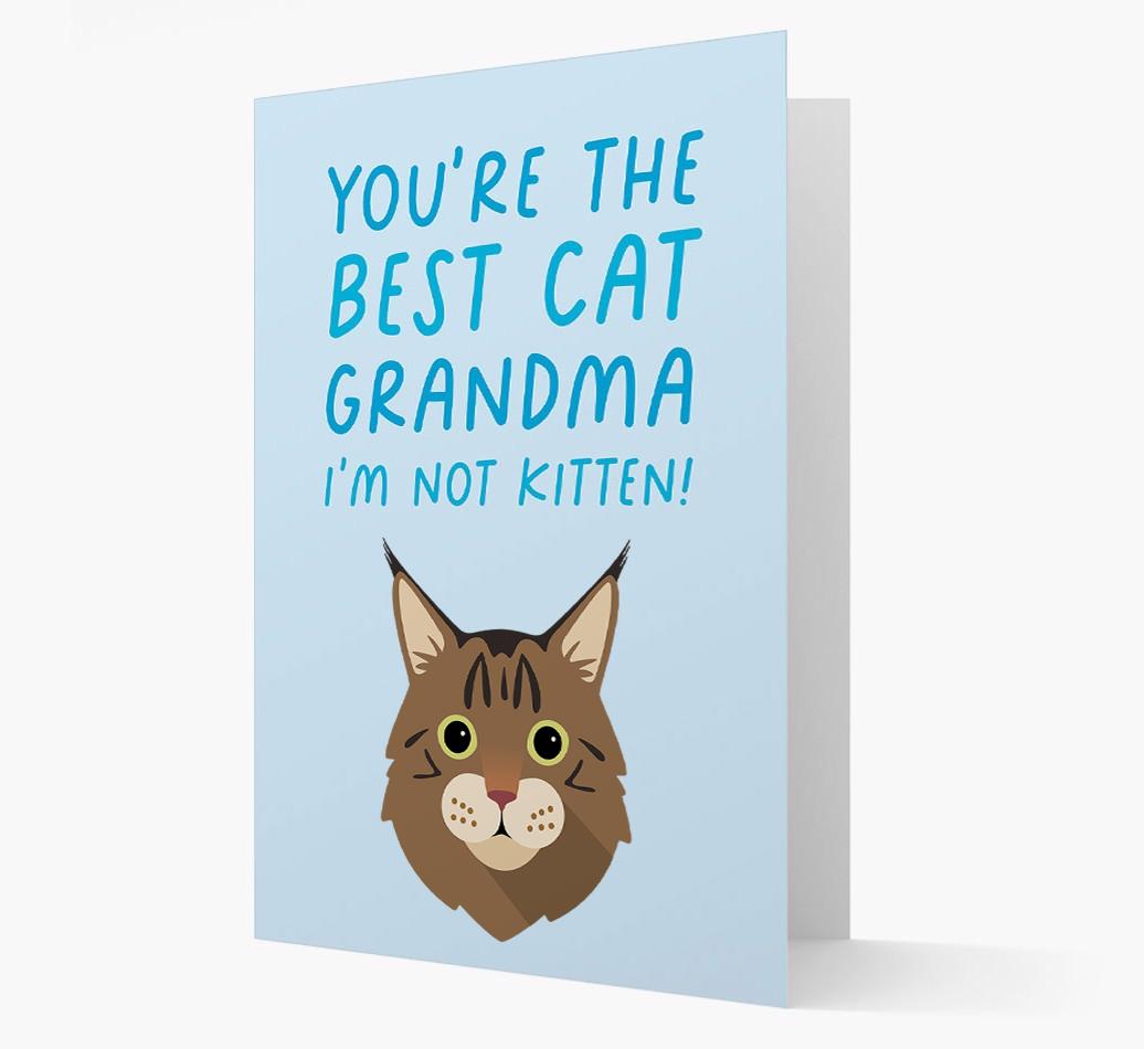 'Best Cat Grandma' - Personalized {breedCommonName} Card