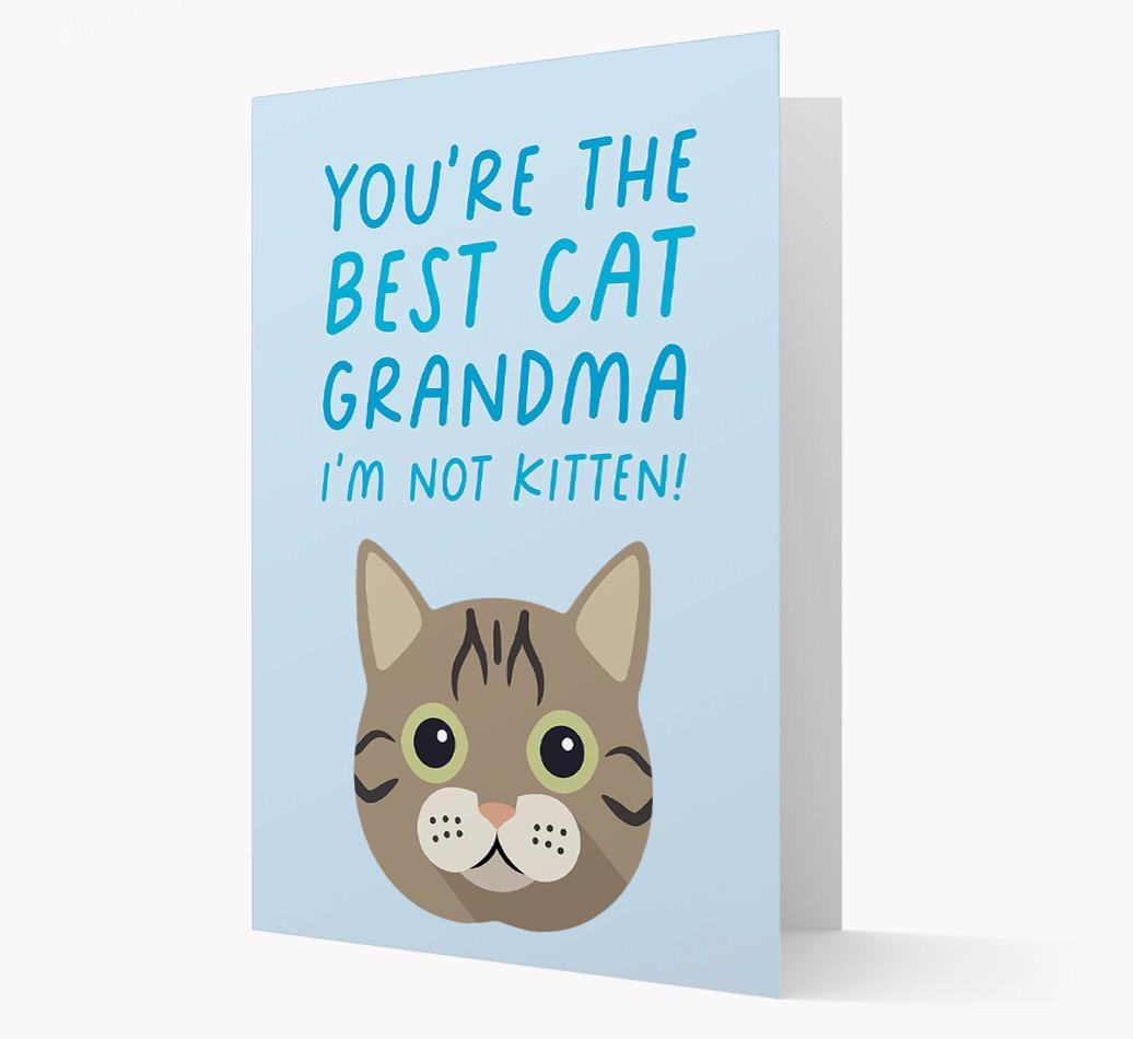 'Best Cat Grandma' - Personalized {breedCommonName} Card