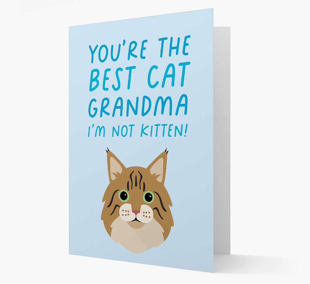 'Best Cat Grandma' - Personalized {breedCommonName} Card
