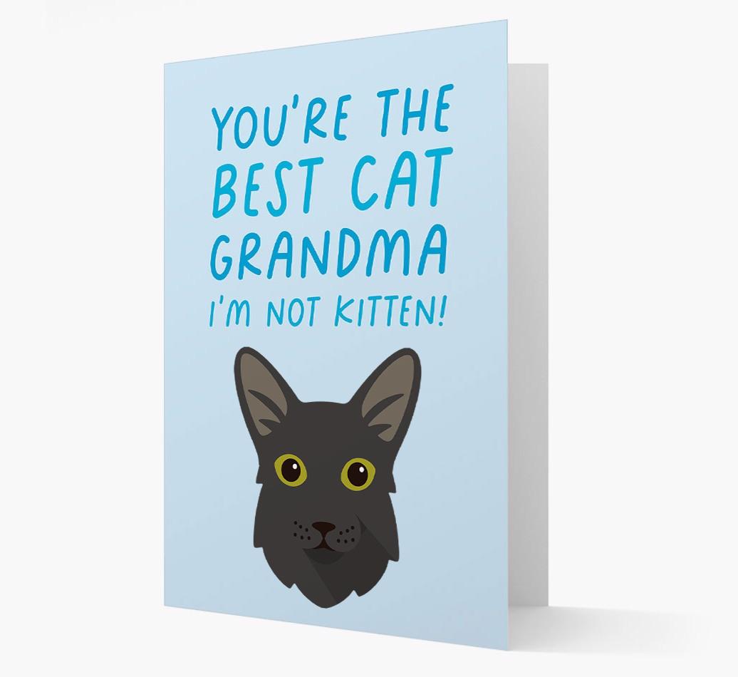 'Best Cat Grandma' - Personalized {breedCommonName} Card