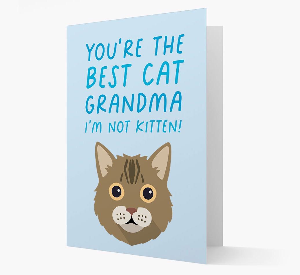 'Best Cat Grandma' - Personalized {breedCommonName} Card