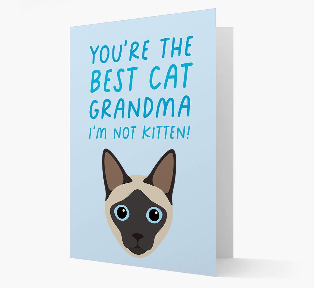 'Best Cat Grandma' - Personalized {breedCommonName} Card