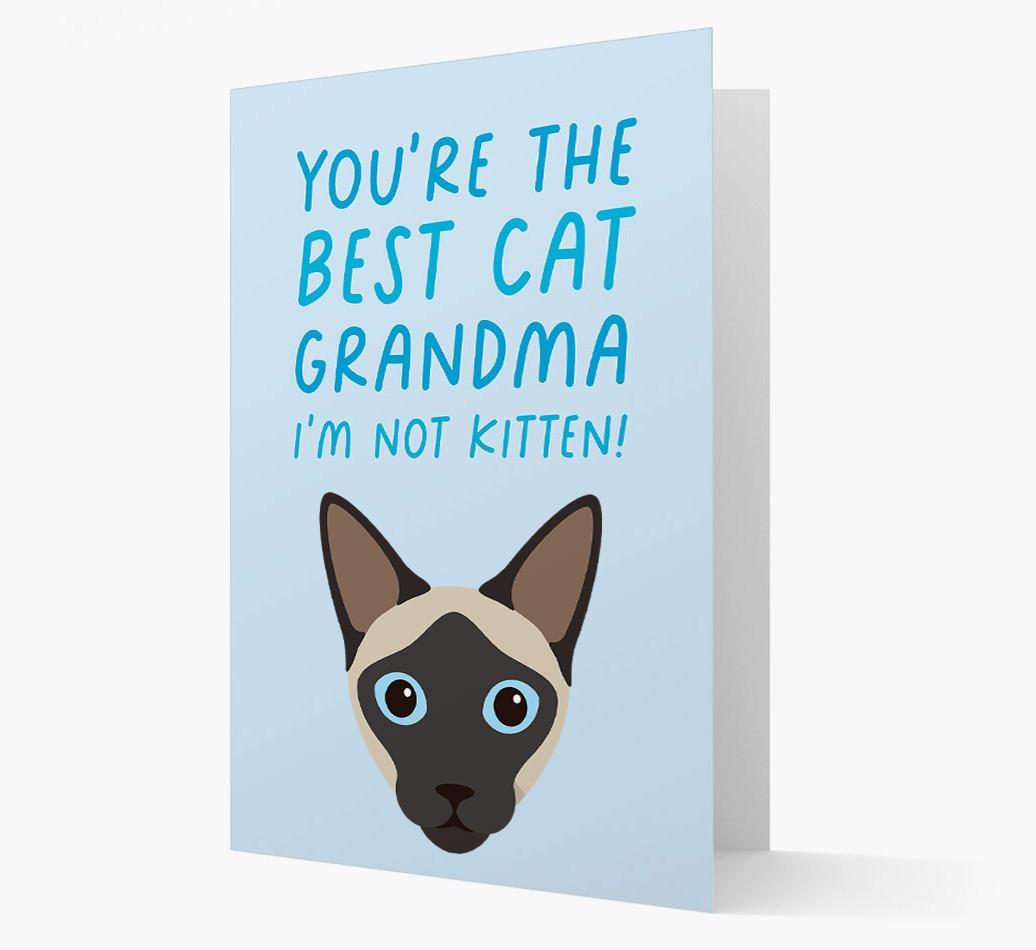 'Best Cat Grandma' - Personalized {breedCommonName} Card