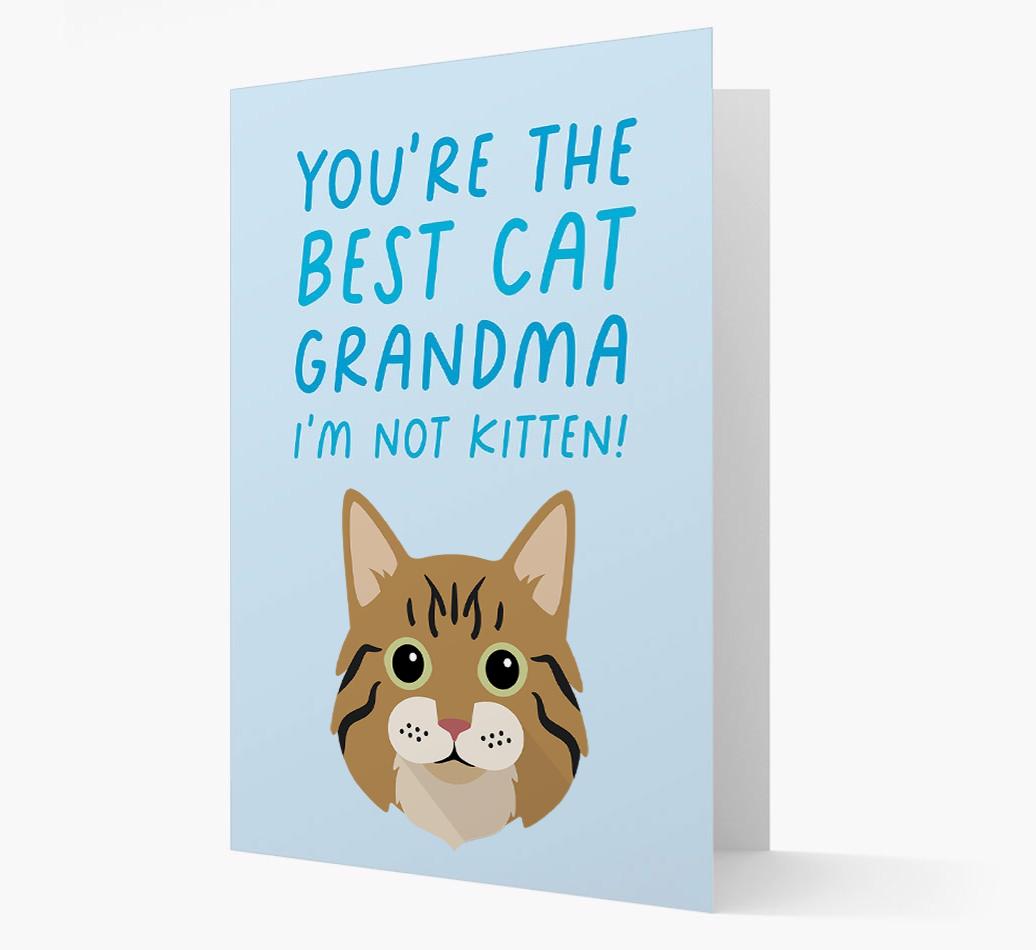 'Best Cat Grandma' - Personalized {breedCommonName} Card