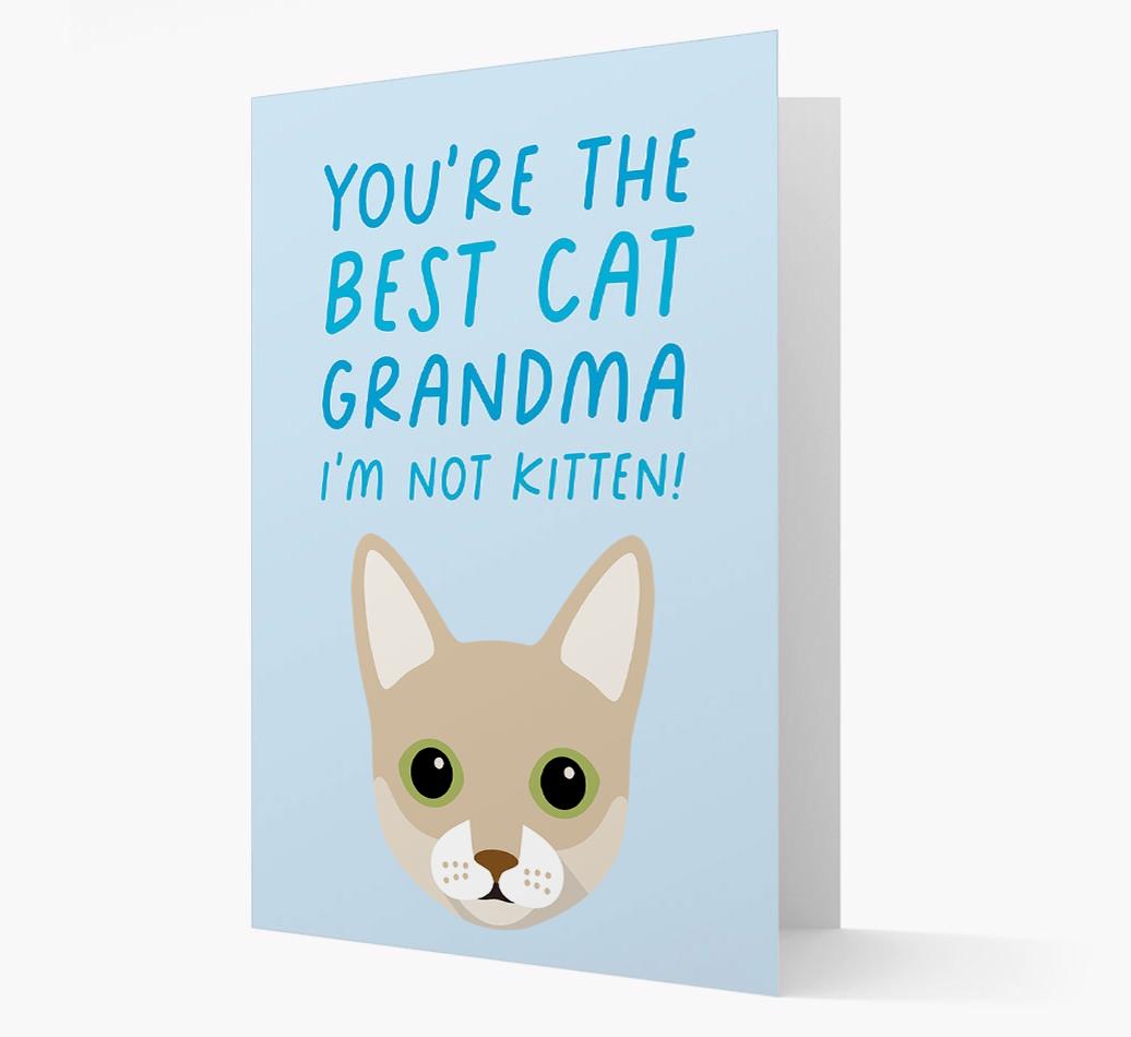 'Best Cat Grandma' - Personalized {breedCommonName} Card