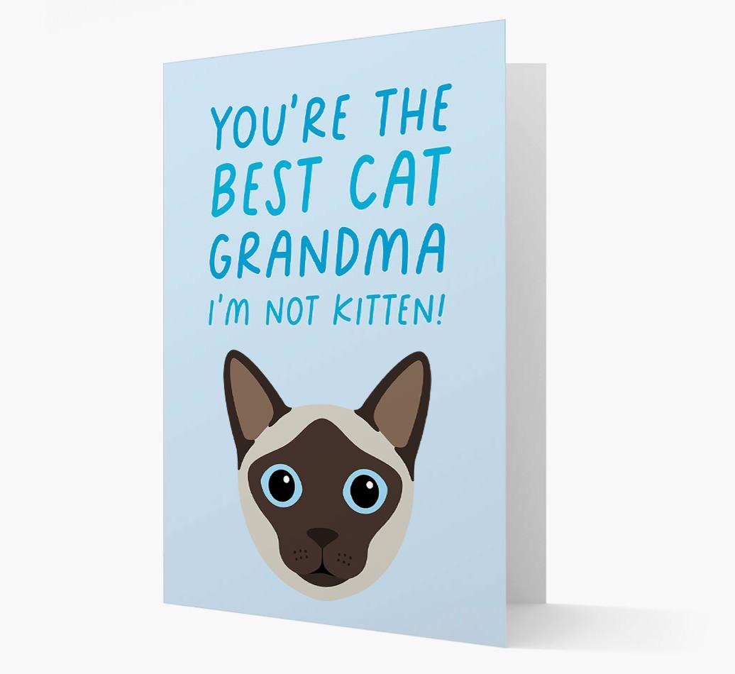 'Best Cat Grandma' - Personalized {breedCommonName} Card