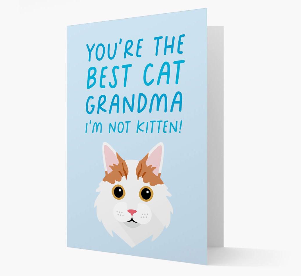 'Best Cat Grandma' - Personalized {breedCommonName} Card