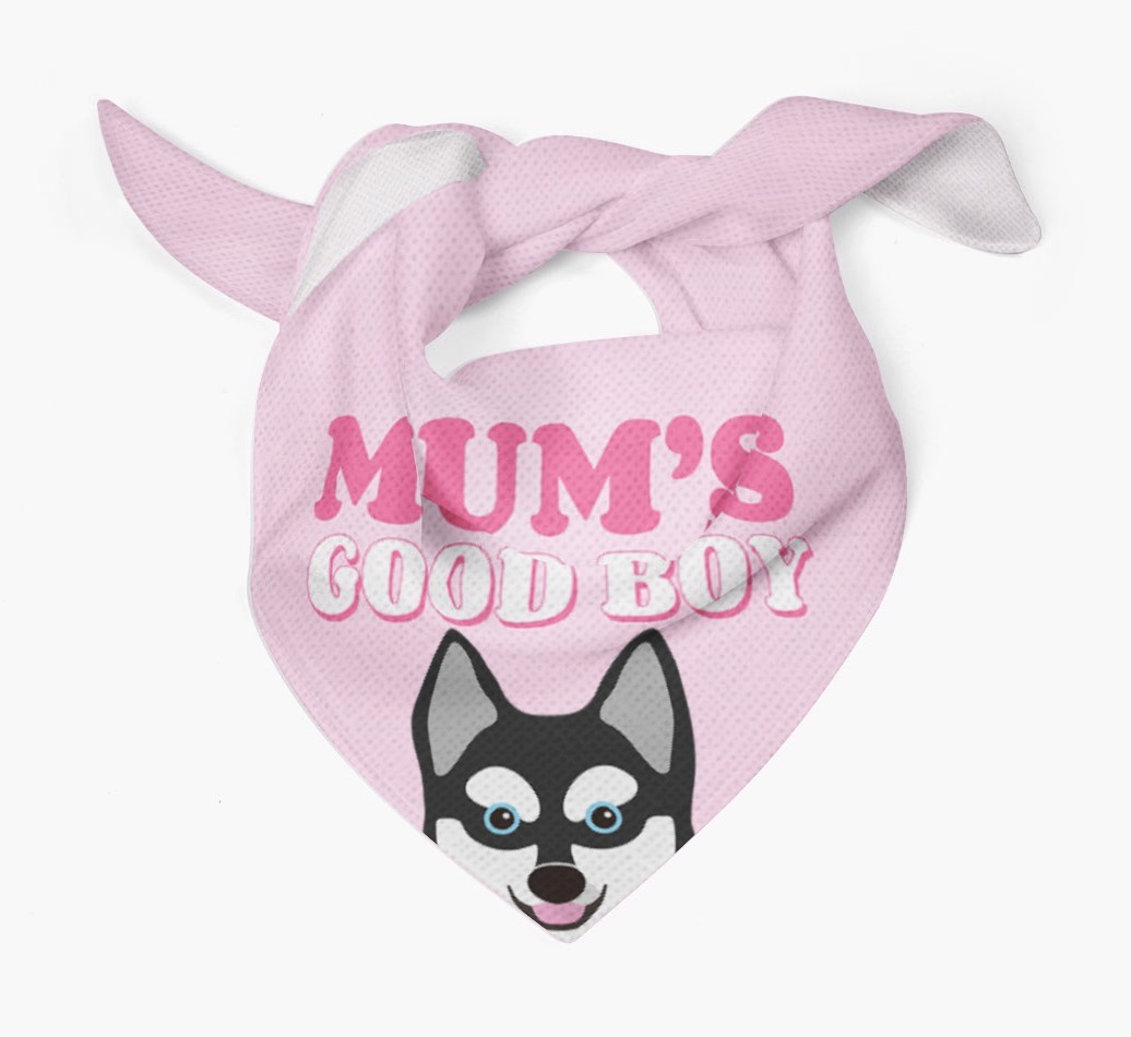 'Mum's Good Boy' - Personalised {breedFullName} Bandana