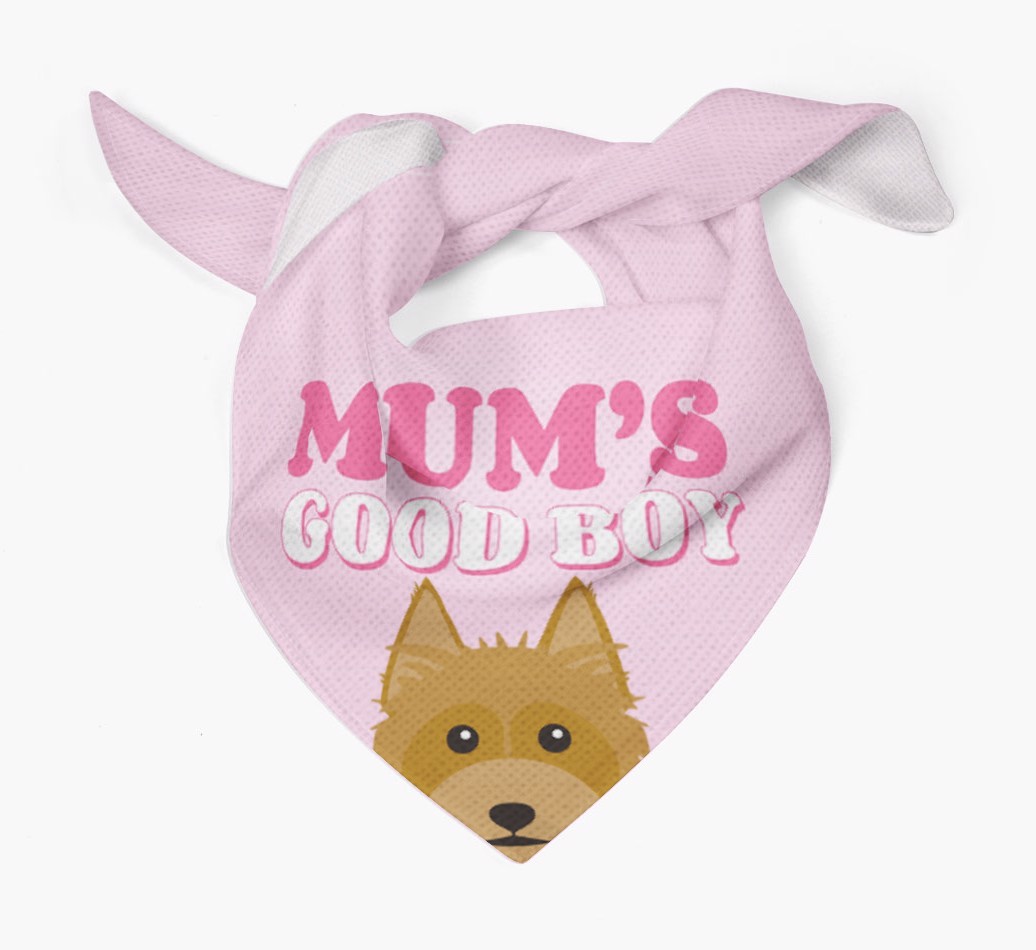 'Mum's Good Boy' - Personalised {breedFullName} Bandana