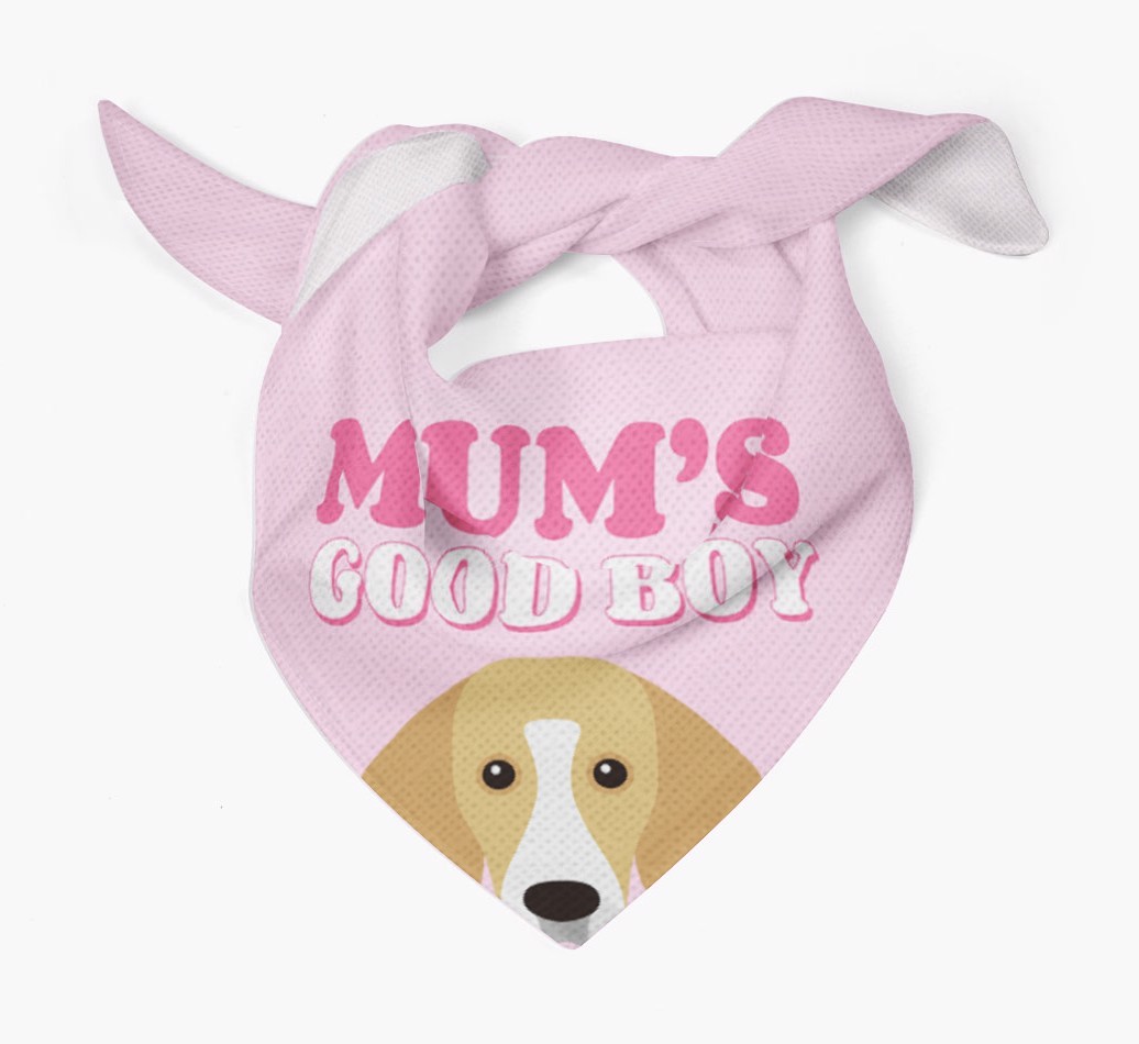 'Mum's Good Boy' - Personalised {breedFullName} Bandana