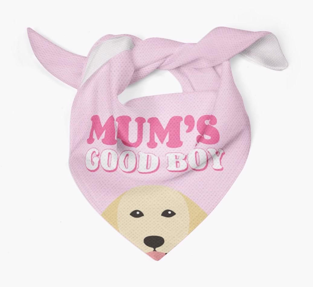 'Mum's Good Boy' - Personalised {breedFullName} Bandana