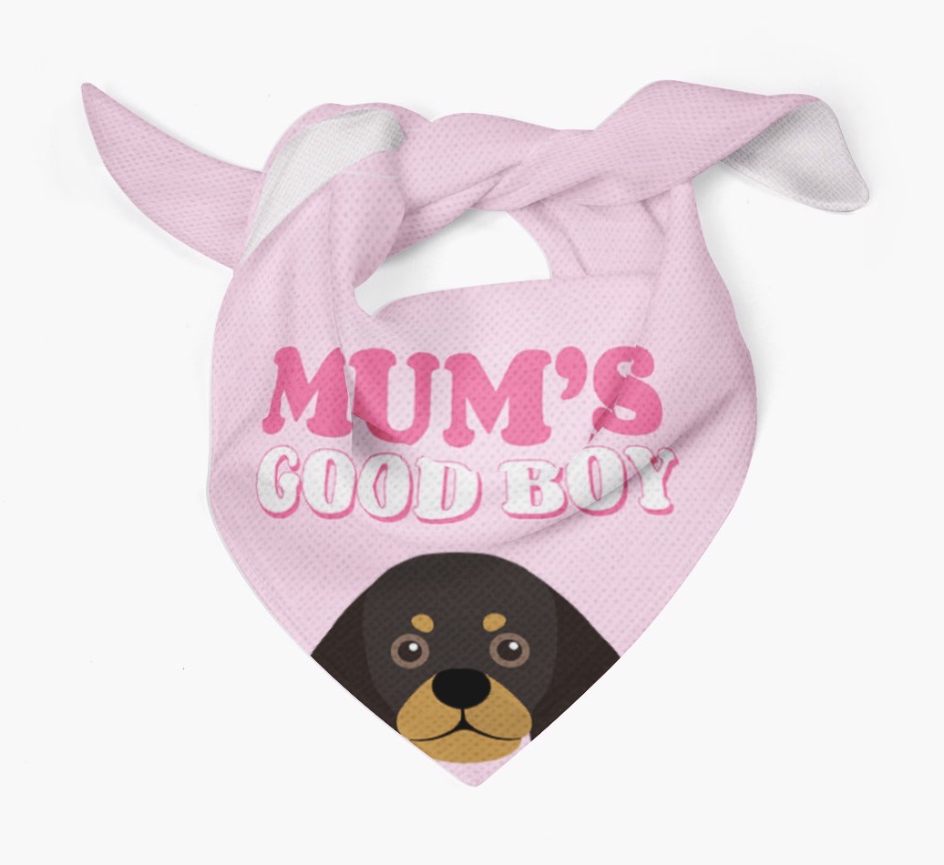 'Mum's Good Boy' - Personalised {breedFullName} Bandana