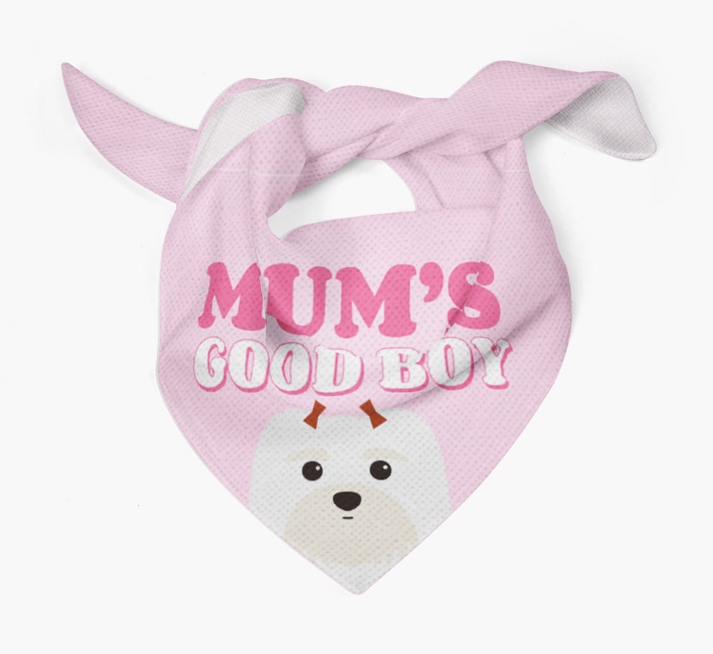'Mum's Good Boy' - Personalised {breedFullName} Bandana