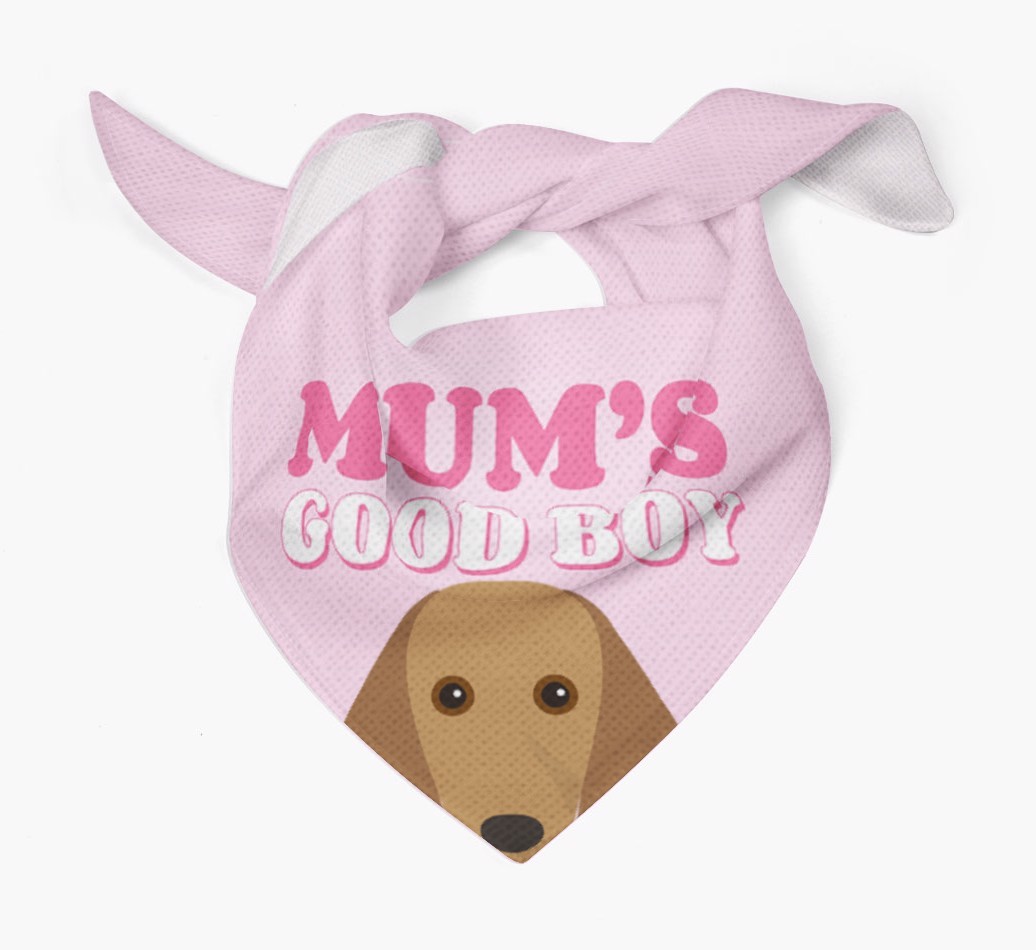 'Mum's Good Boy' - Personalised {breedFullName} Bandana