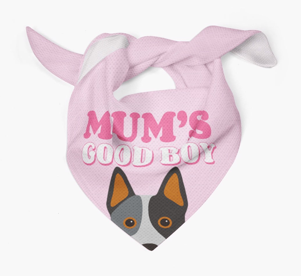'Mum's Good Boy' - Personalised {breedFullName} Bandana
