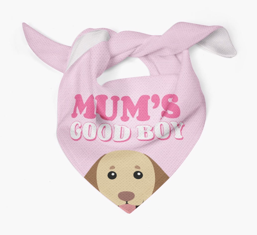 'Mum's Good Boy' - Personalised {breedFullName} Bandana