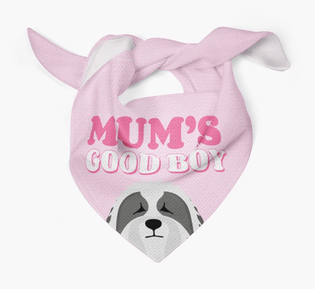 'Mum's Good Boy' - Personalised {breedFullName} Bandana
