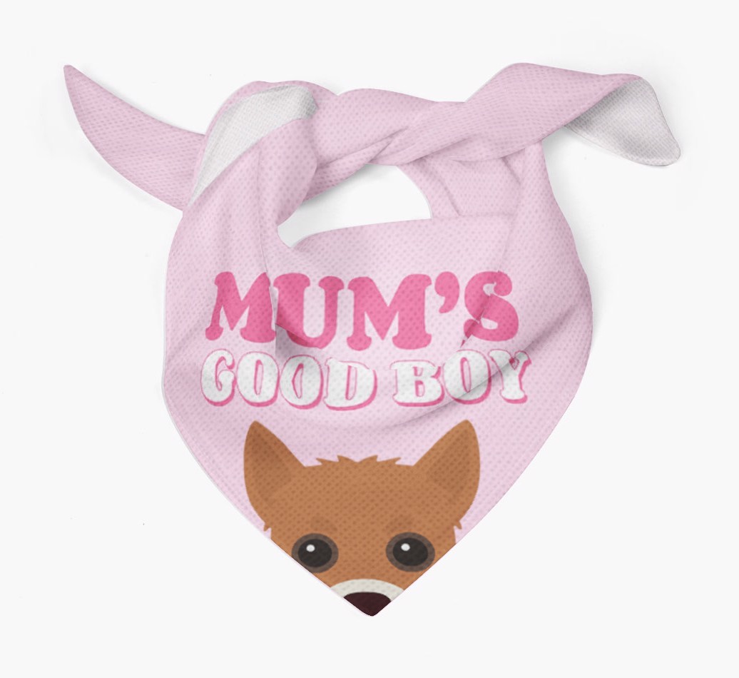 'Mum's Good Boy' - Personalised {breedFullName} Bandana