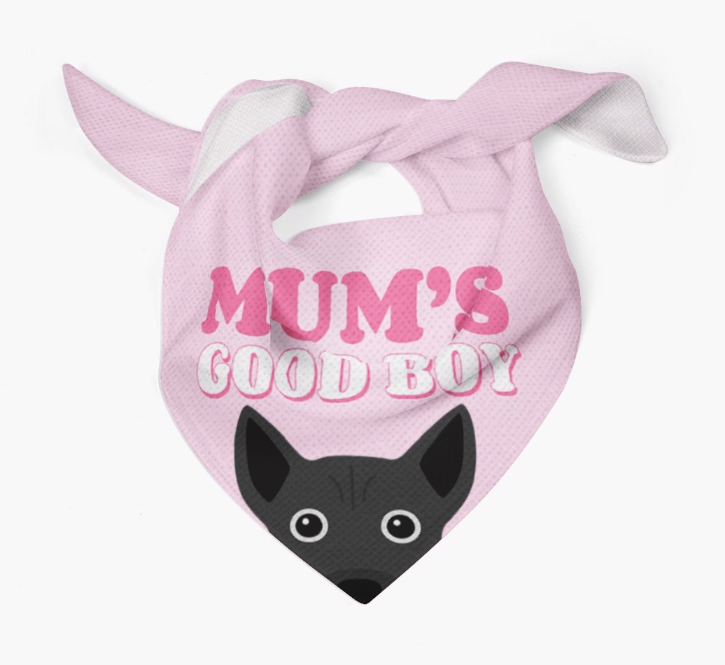 'Mum's Good Boy' - Personalised {breedFullName} Bandana
