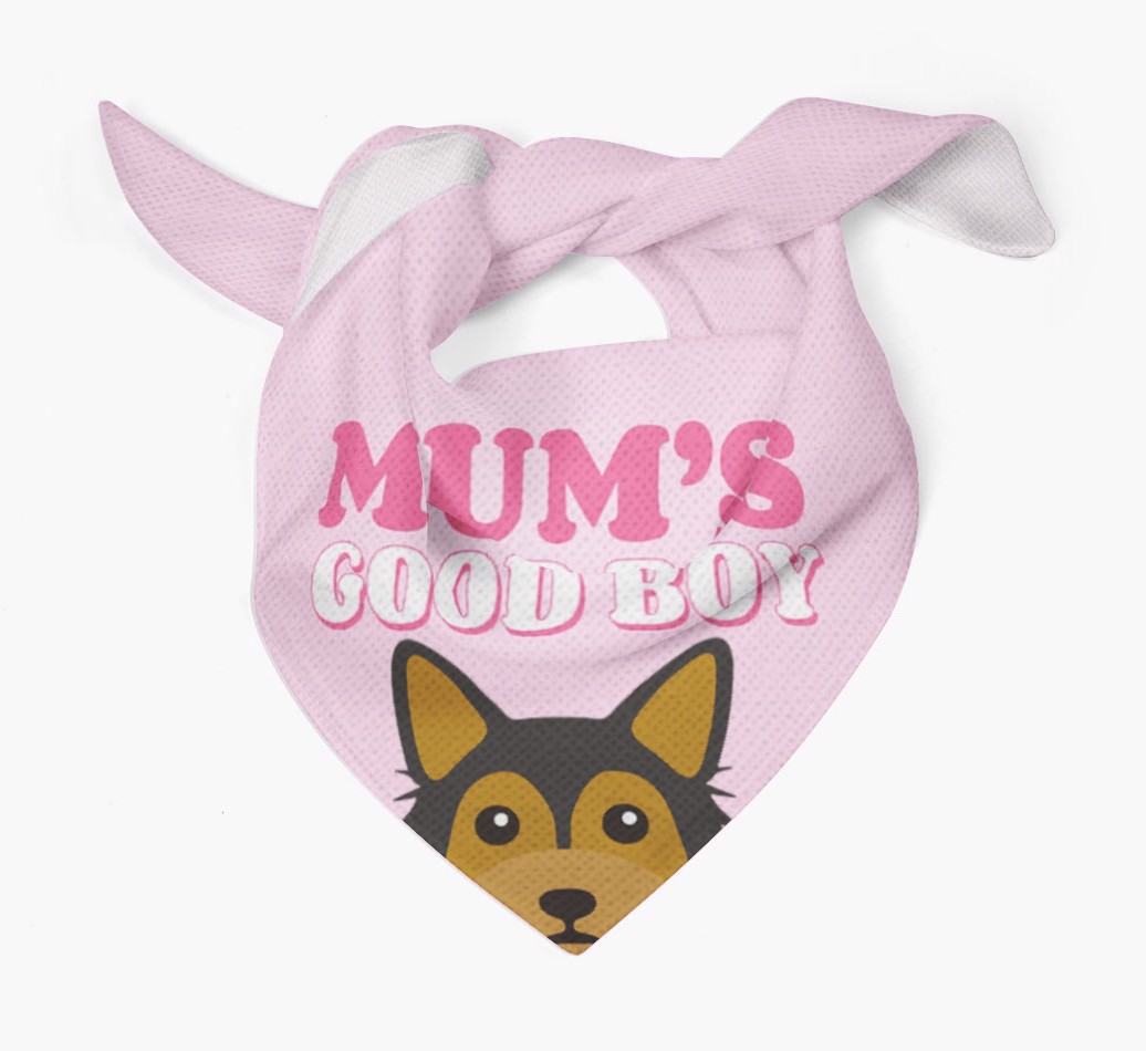 'Mum's Good Boy' - Personalised {breedFullName} Bandana