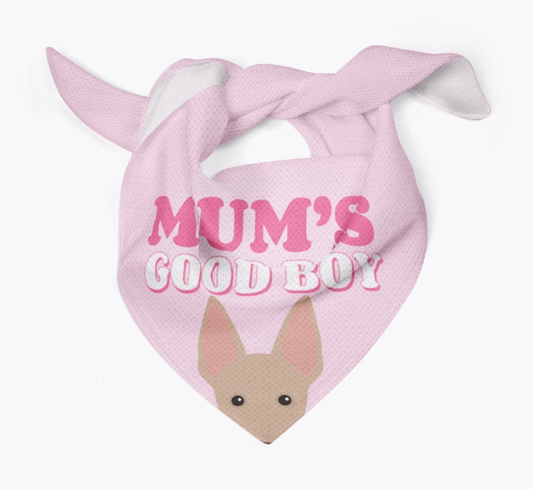 'Mum's Good Boy' - Personalised {breedFullName} Bandana