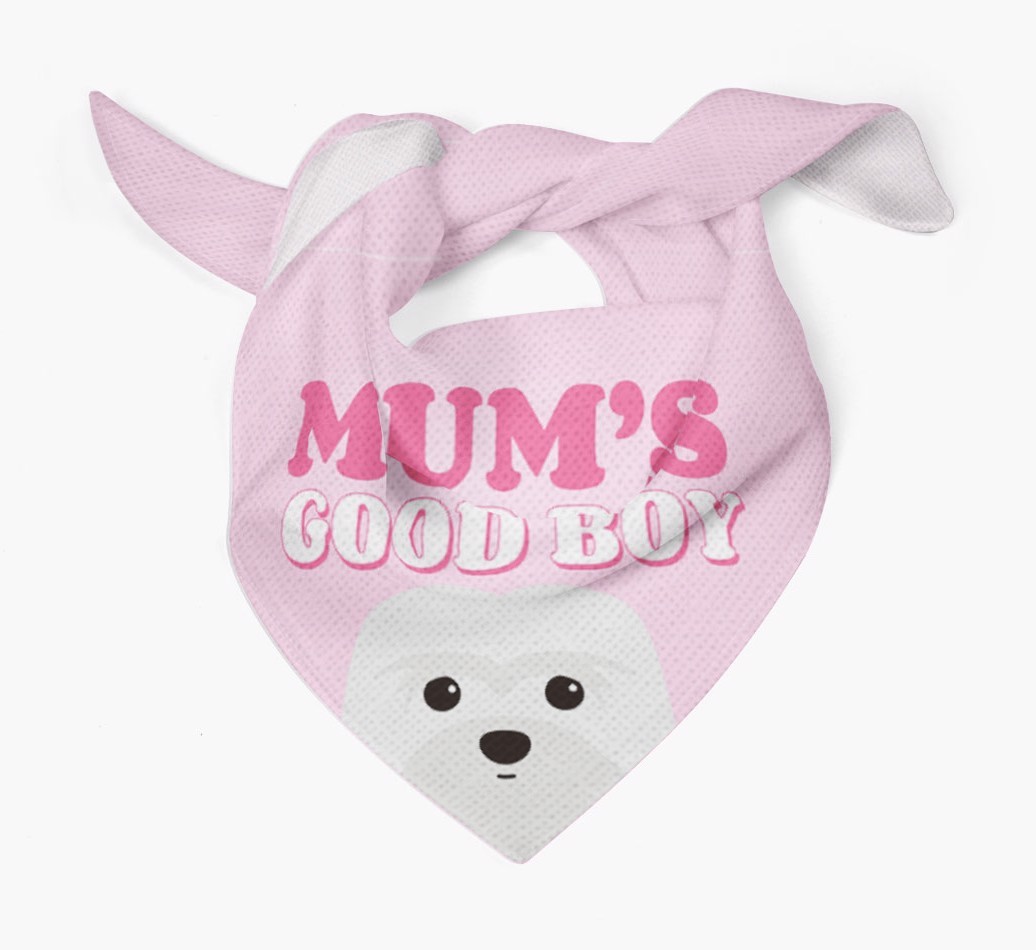 'Mum's Good Boy' - Personalised {breedFullName} Bandana
