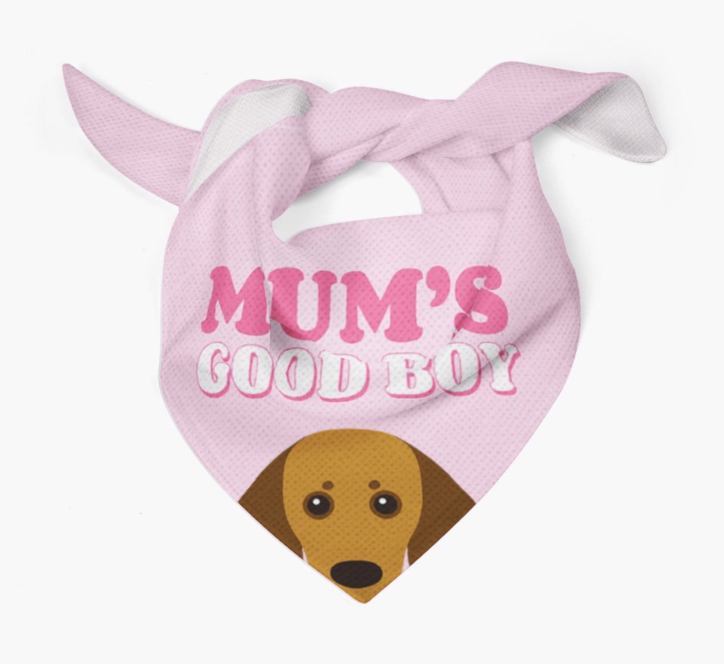 'Mum's Good Boy' - Personalised {breedFullName} Bandana