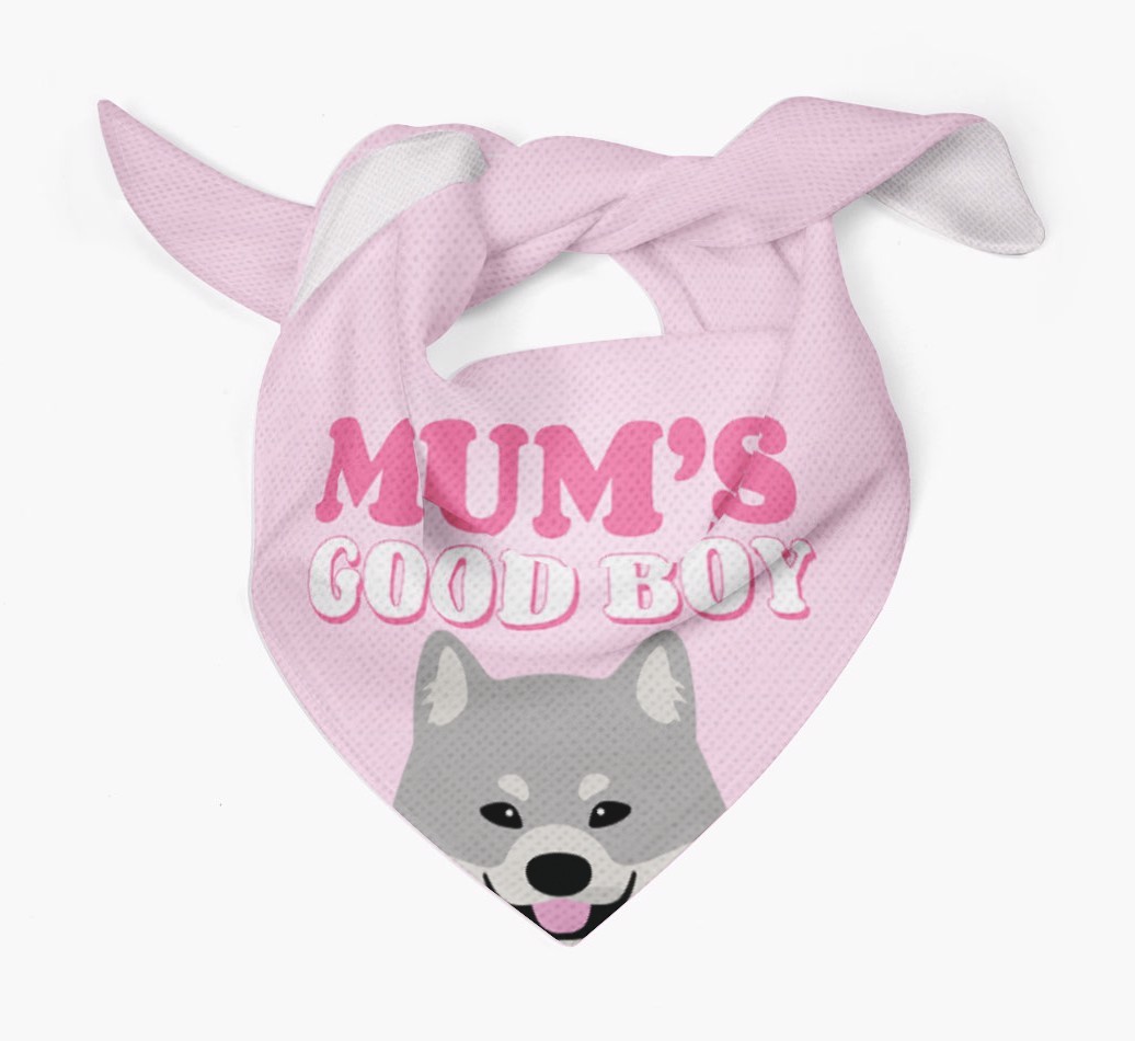 'Mum's Good Boy' - Personalised {breedFullName} Bandana