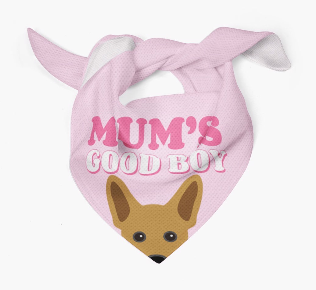 'Mum's Good Boy' - Personalised {breedFullName} Bandana