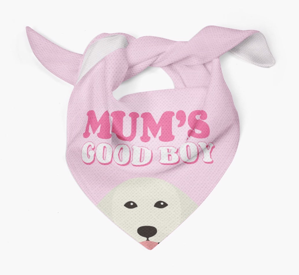 'Mum's Good Boy' - Personalised {breedFullName} Bandana