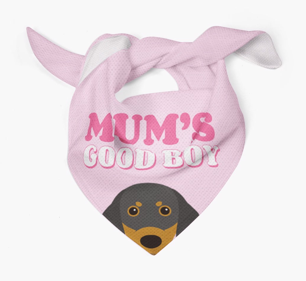 'Mum's Good Boy' - Personalised {breedFullName} Bandana