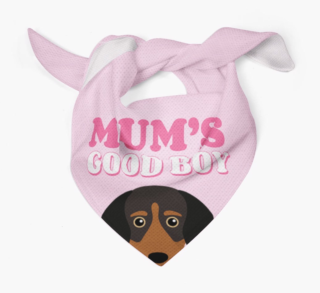 'Mum's Good Boy' - Personalised {breedFullName} Bandana