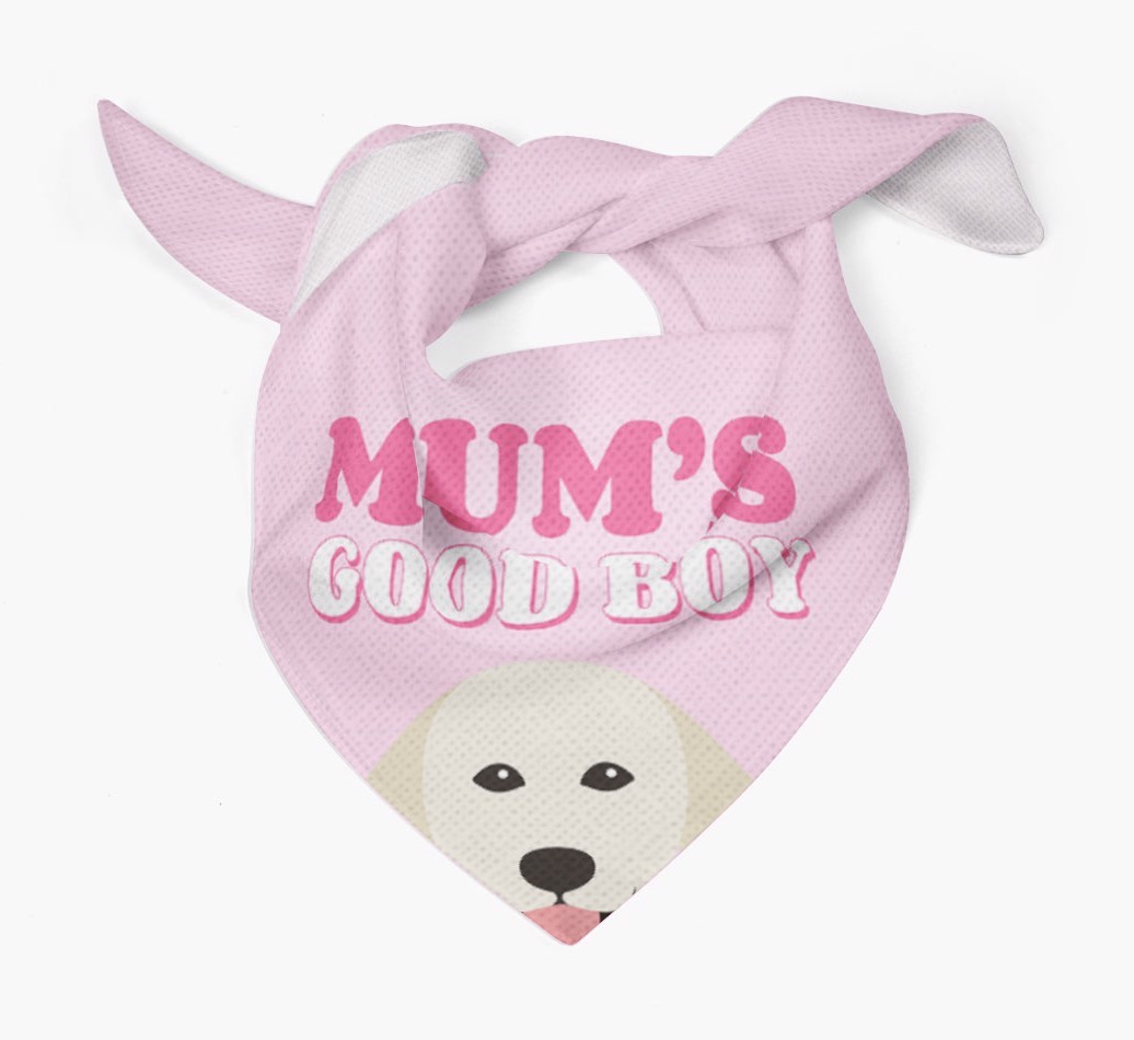 'Mum's Good Boy' - Personalised {breedFullName} Bandana