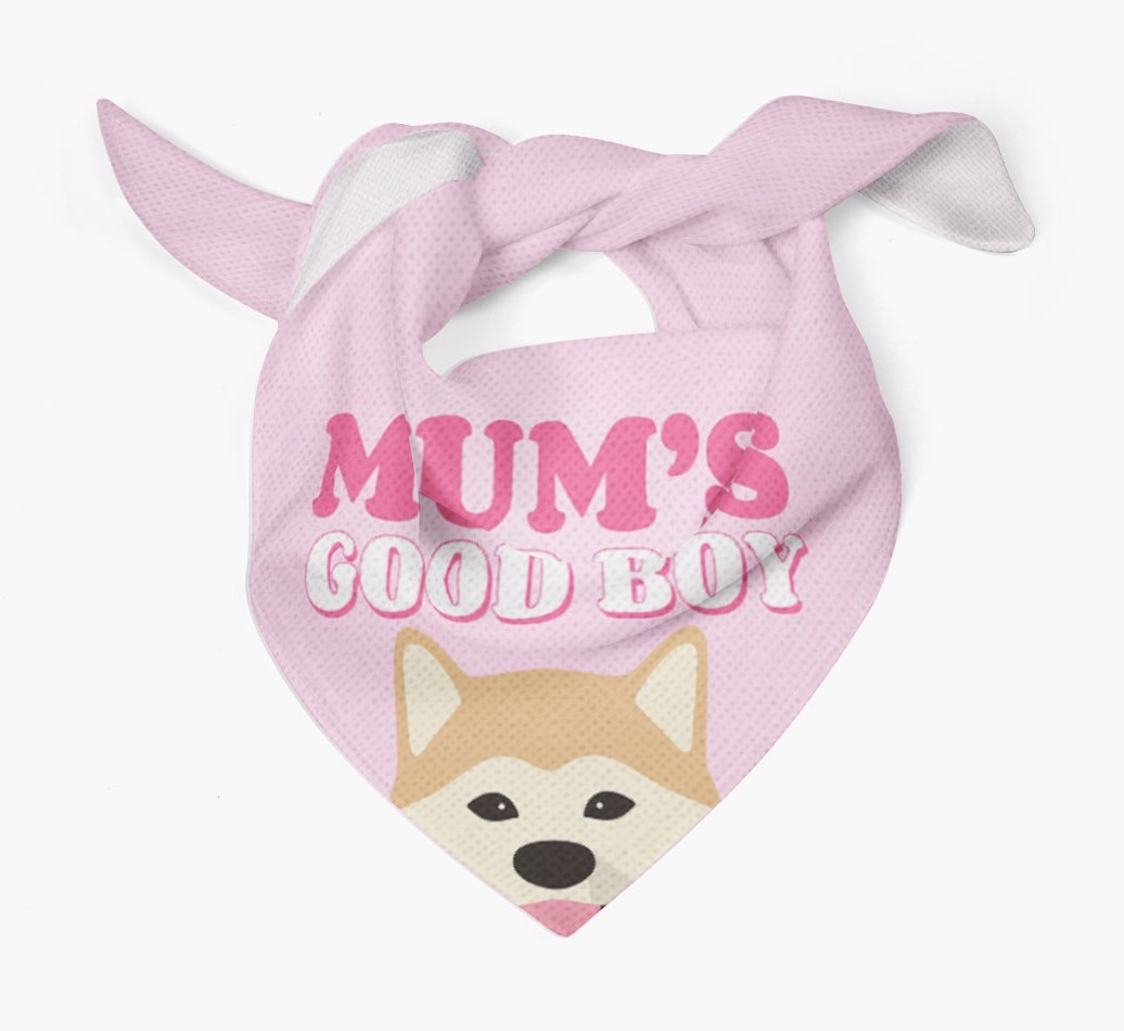 'Mum's Good Boy' - Personalised {breedFullName} Bandana
