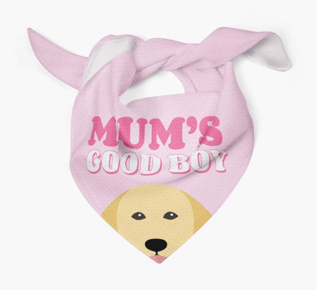 'Mum's Good Boy' - Personalised {breedFullName} Bandana