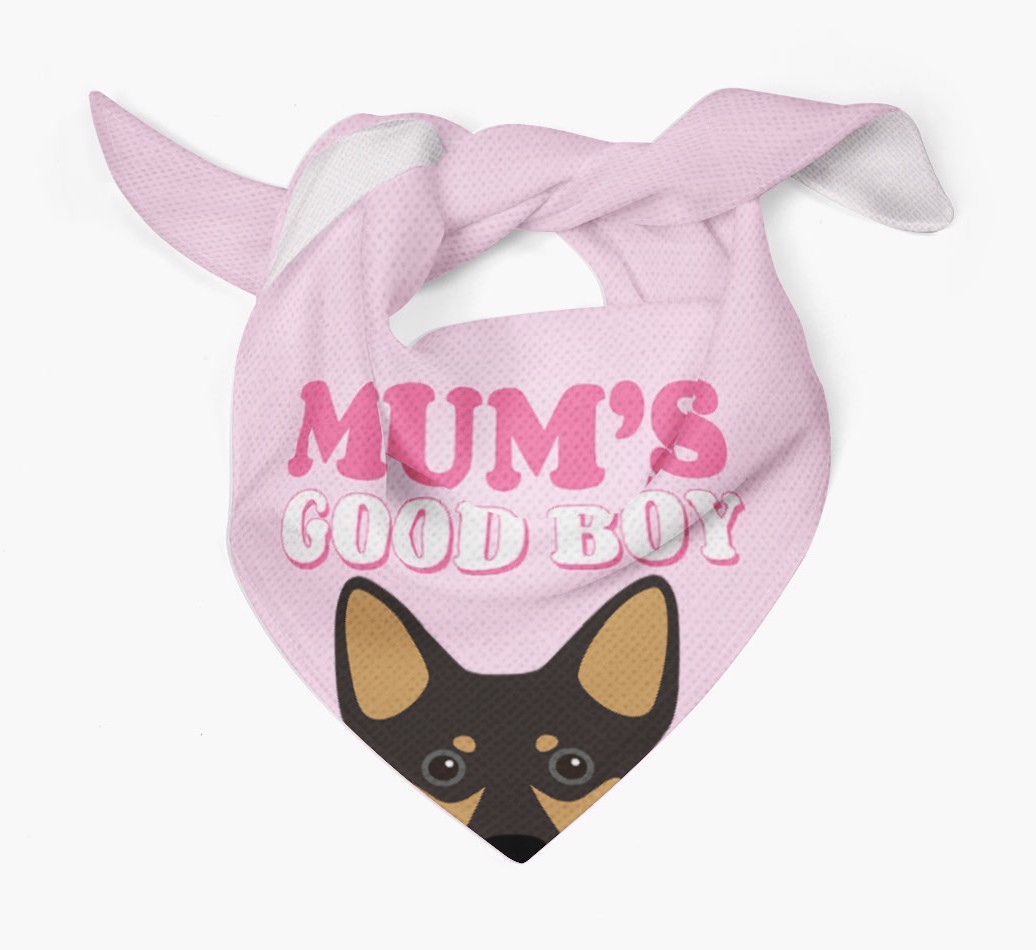 'Mum's Good Boy' - Personalised {breedFullName} Bandana
