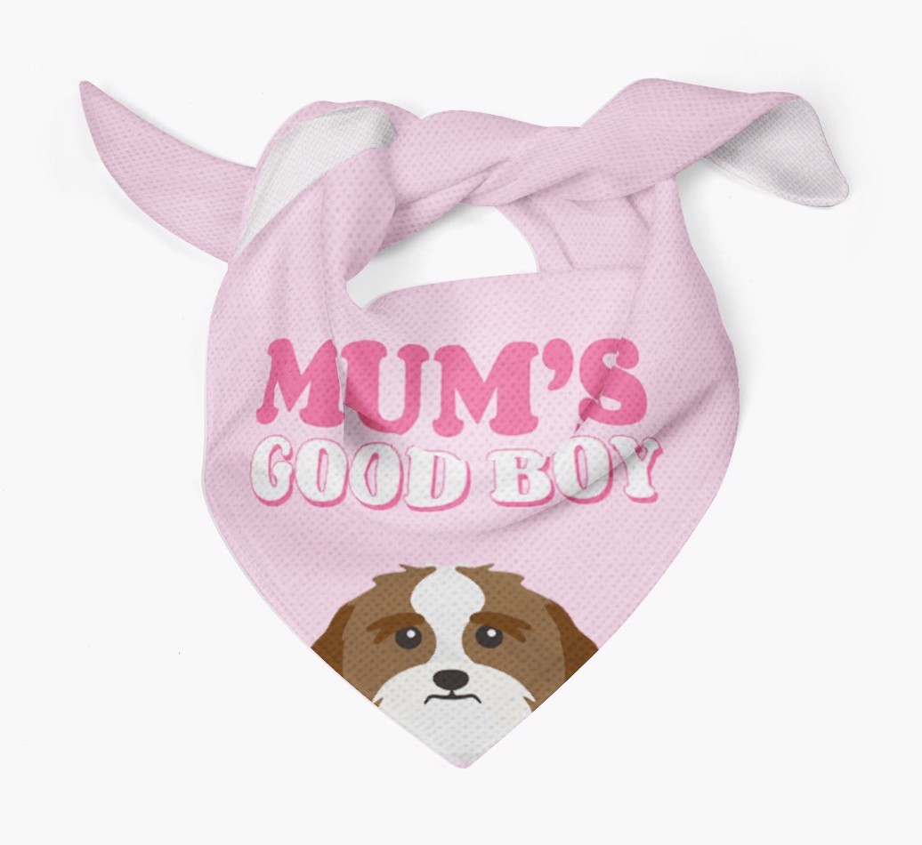 'Mum's Good Boy' - Personalised {breedFullName} Bandana
