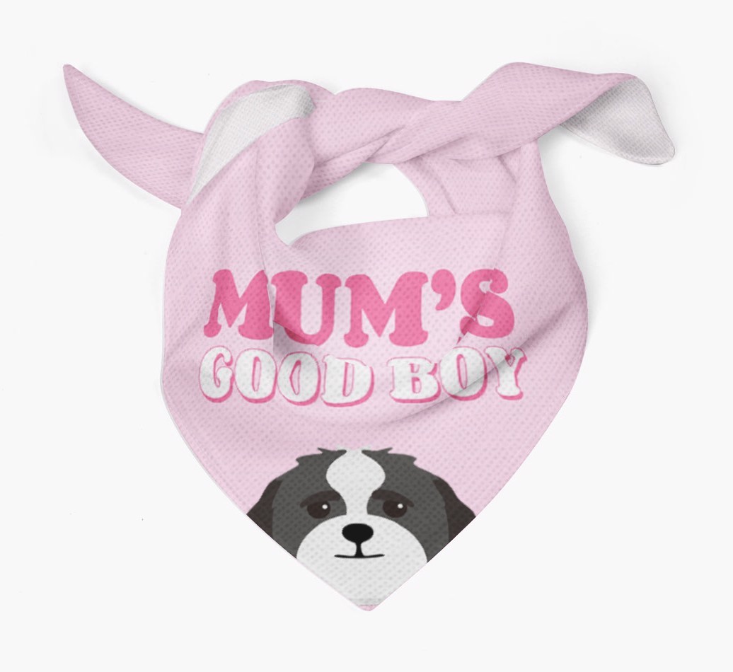 'Mum's Good Boy' - Personalised {breedFullName} Bandana