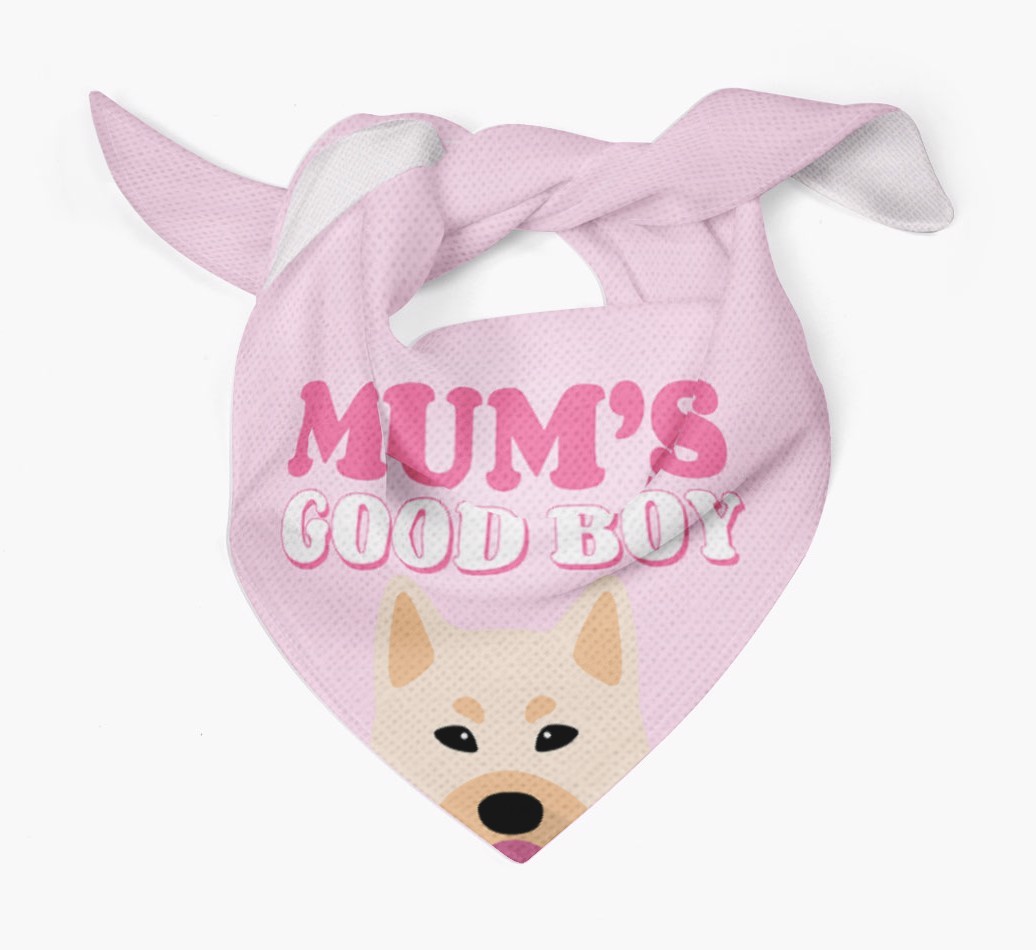 'Mum's Good Boy' - Personalised {breedFullName} Bandana