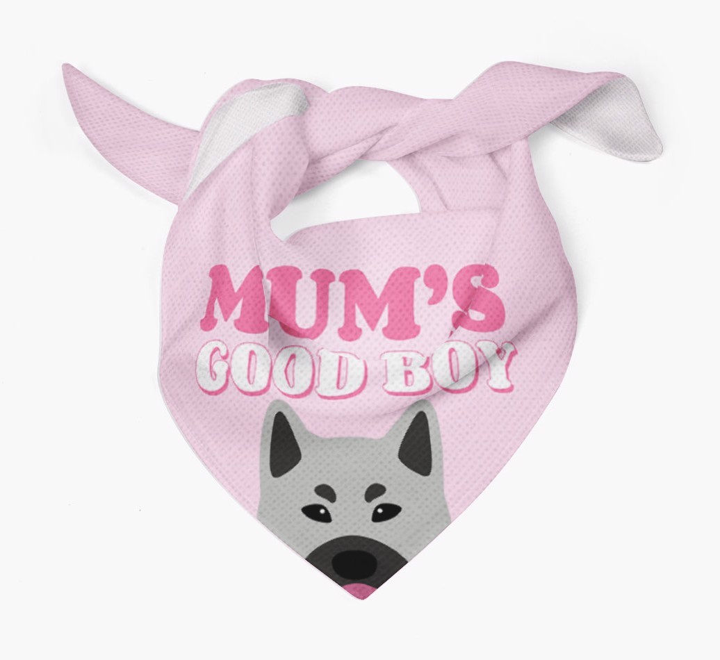 'Mum's Good Boy' - Personalised {breedFullName} Bandana